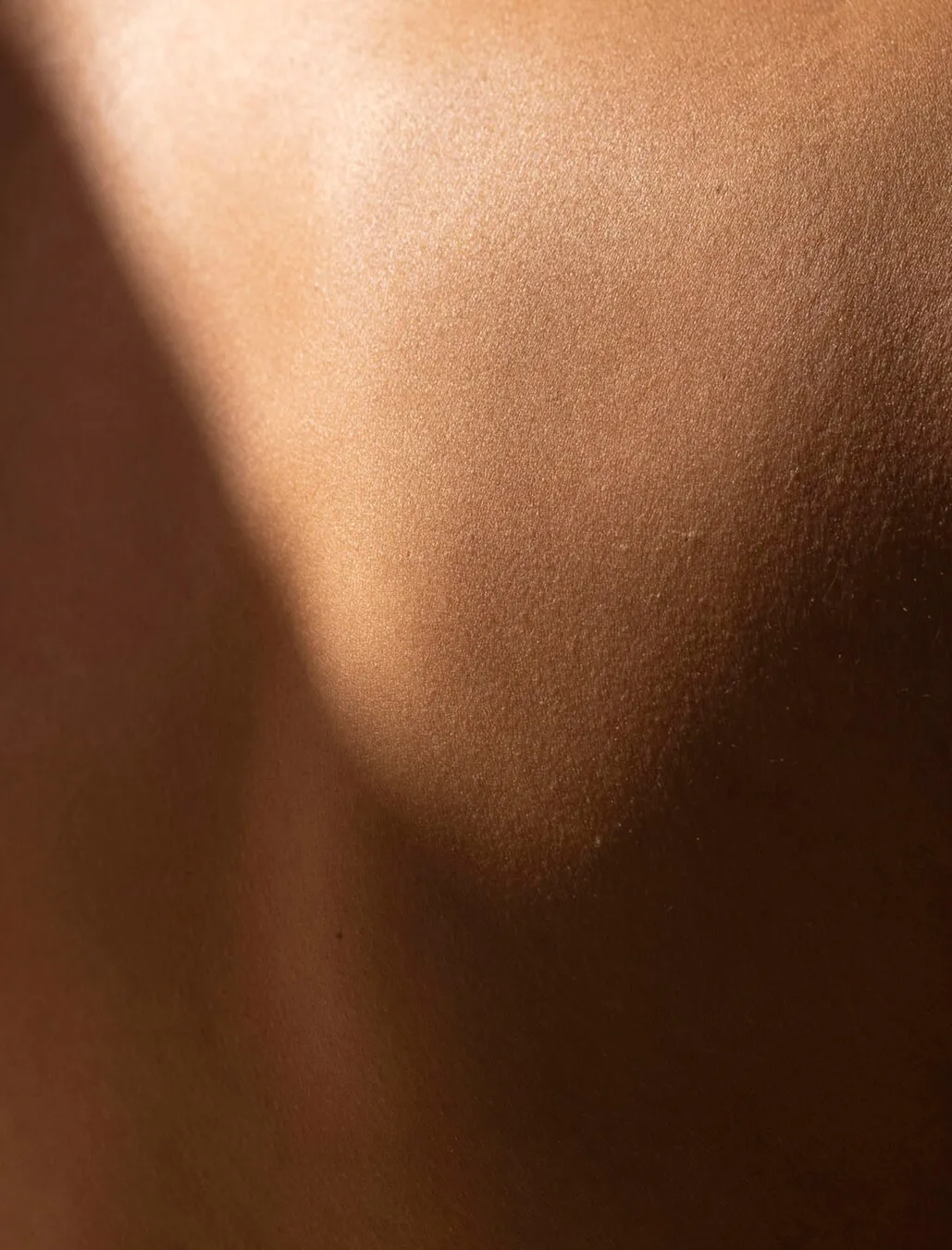 Closeup of spray tanned skin