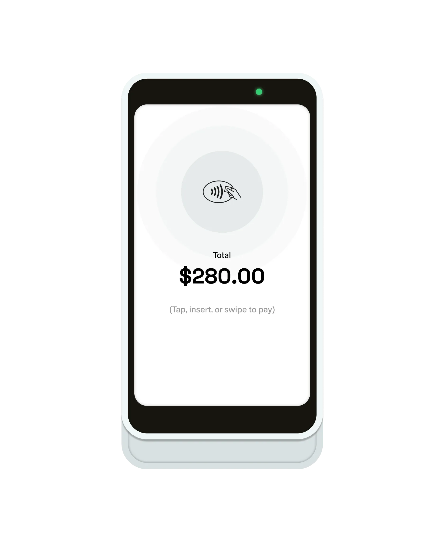 GlossGenius Pro Reader as part of its massage therapy software POS system displaying a checkout total of $280.00.