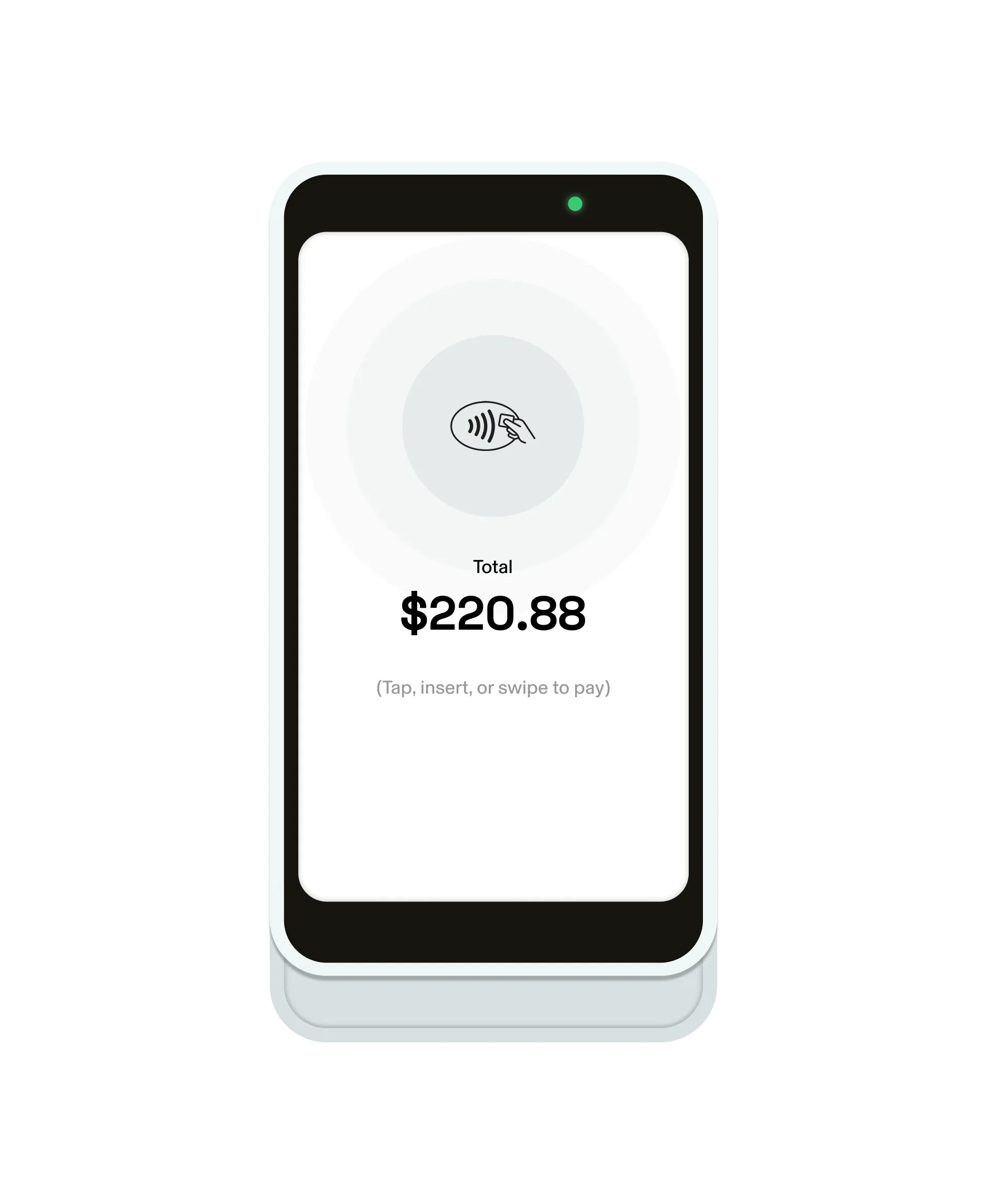 GlossGenius Pro Reader as part of its brow and lash salon software POS displaying a checkout total of $220.88.