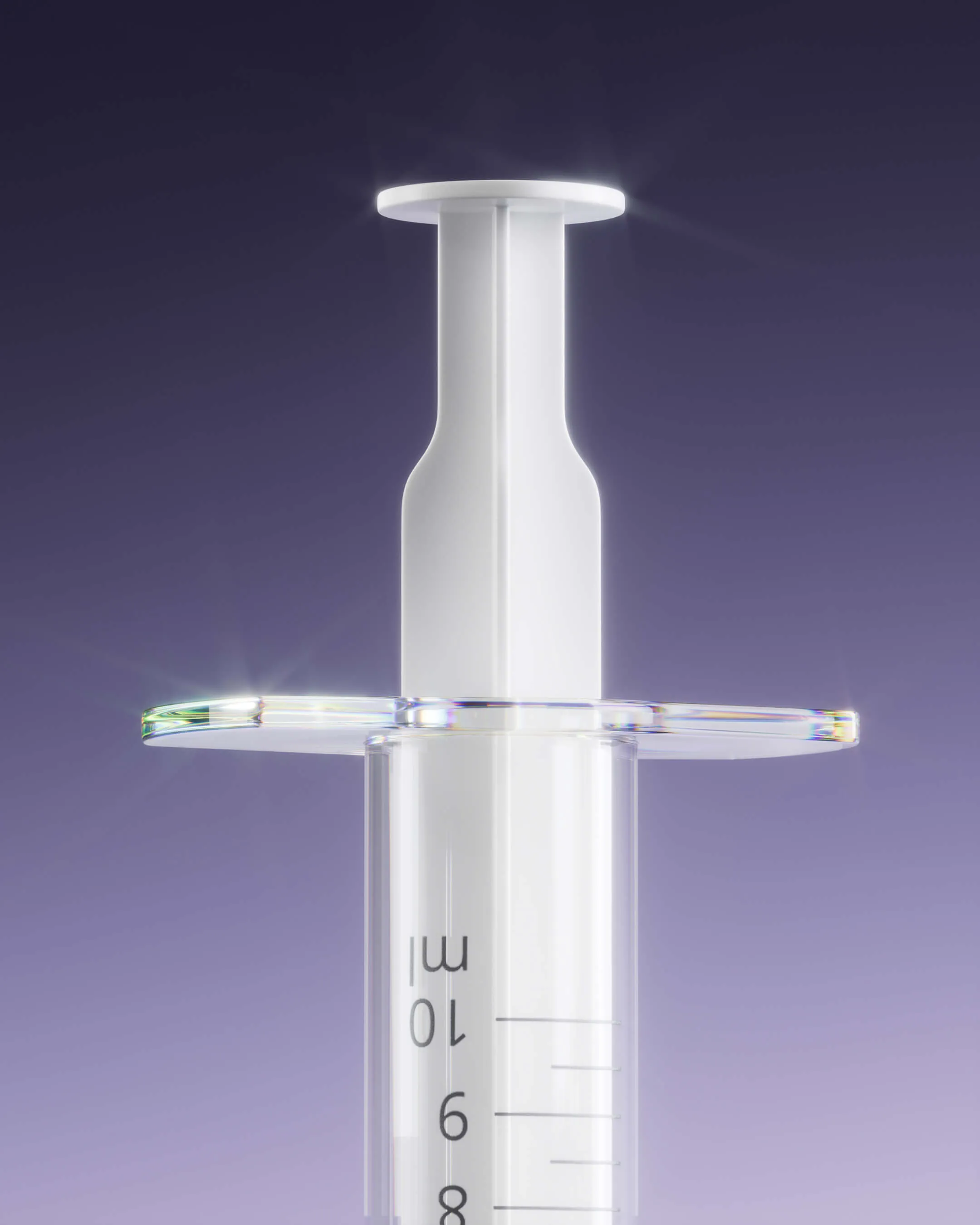 Photo of the top of a syringe