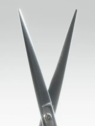 Image of open haircutting scissor blades