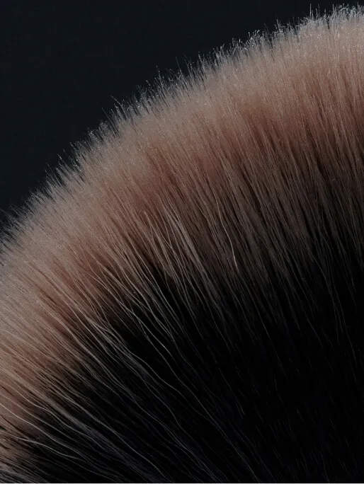 Closeup of fan brush bristles