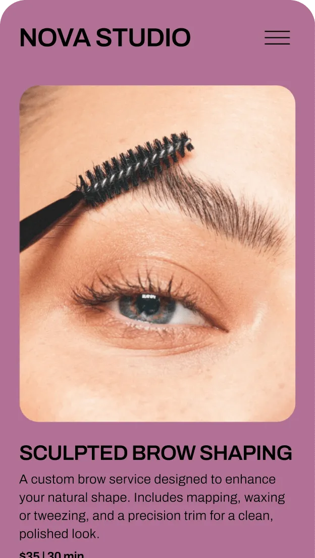 Image of a spoolie combing through an eyebrow