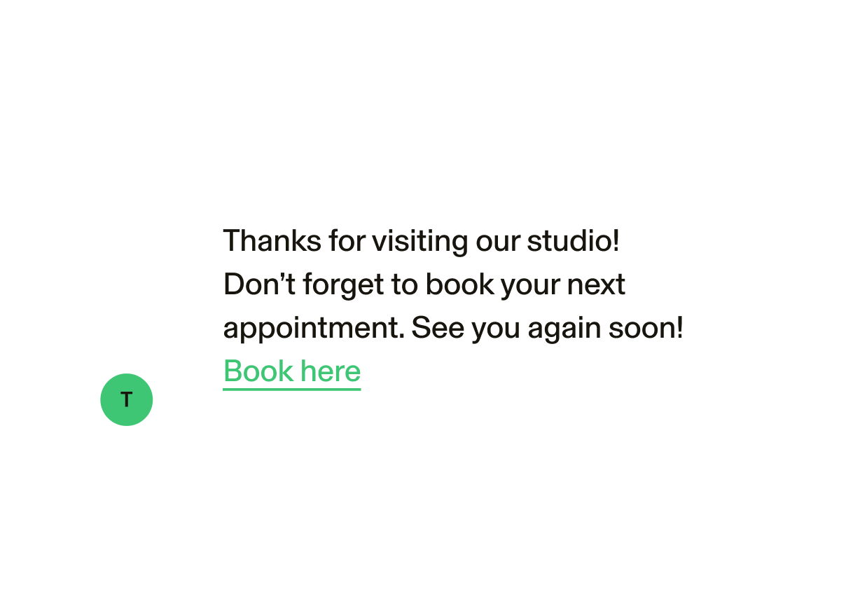 GlossGenius rebooking confirmation prompt