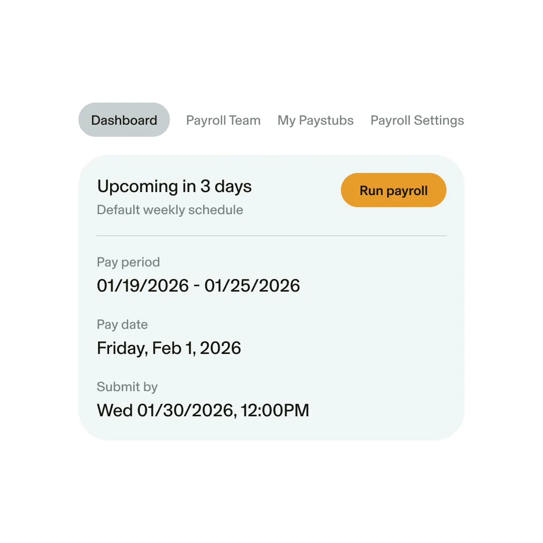 Desktop view of a GlossGenius payroll sheet featuring employee names, their service commissions, hours worked, and hourly rate. 