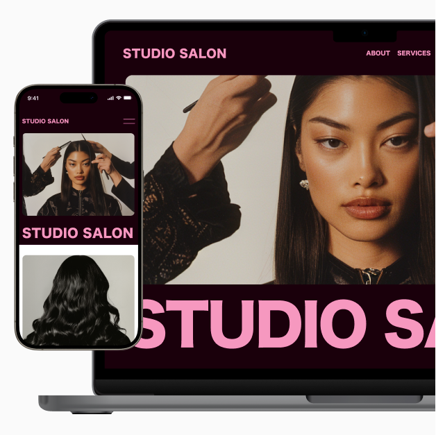 Example of a website created with GlossGenius