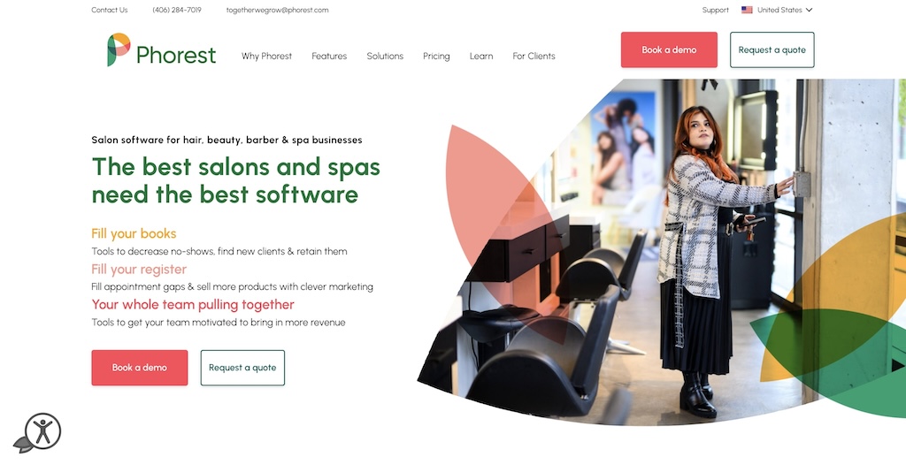 Phorest salon accounting software dashboard for European and global salons
