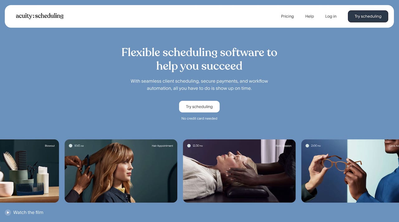 Acuity tanning salon scheduling software calendar view