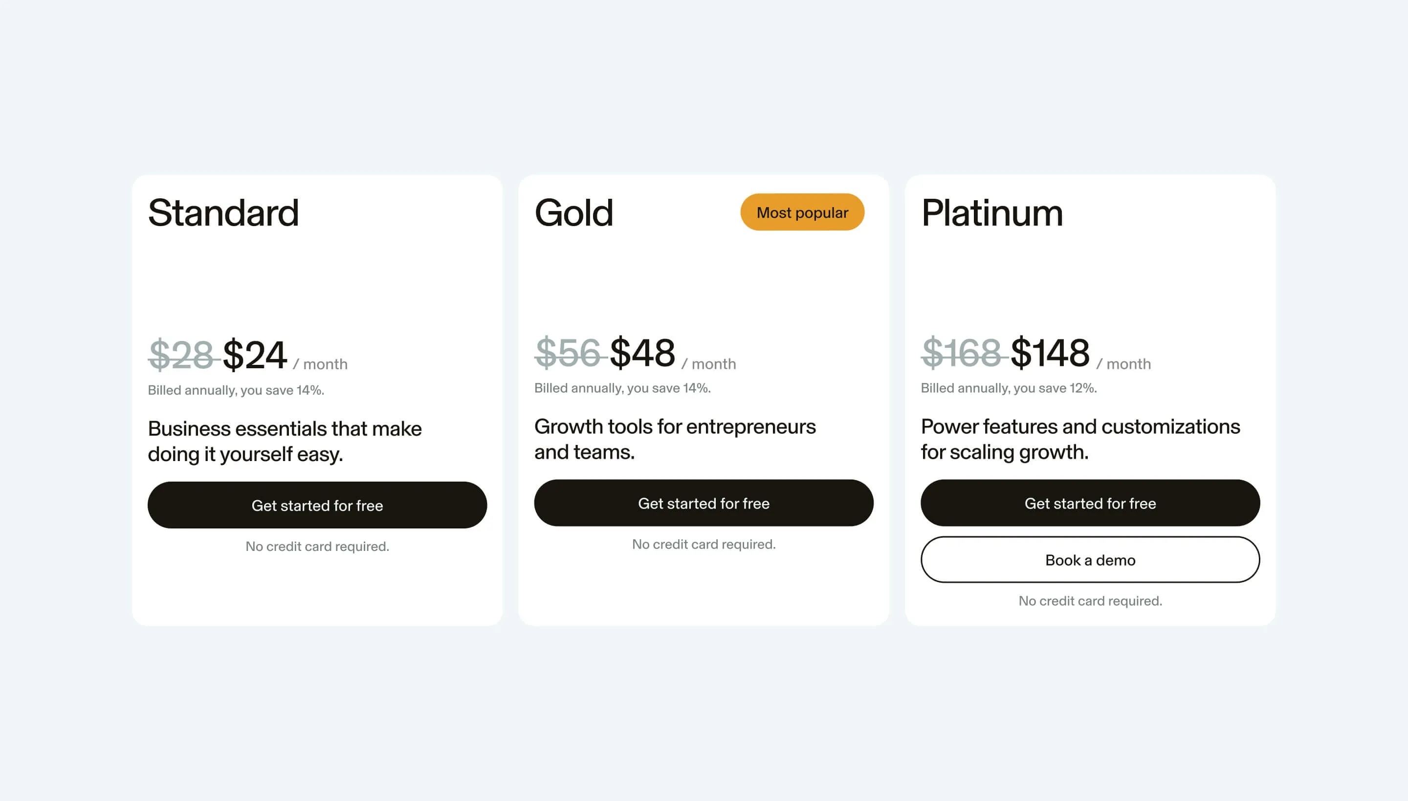 GlossGenius subscription pricing plans: Standard, Gold, and Platinum tiers for salon businesses