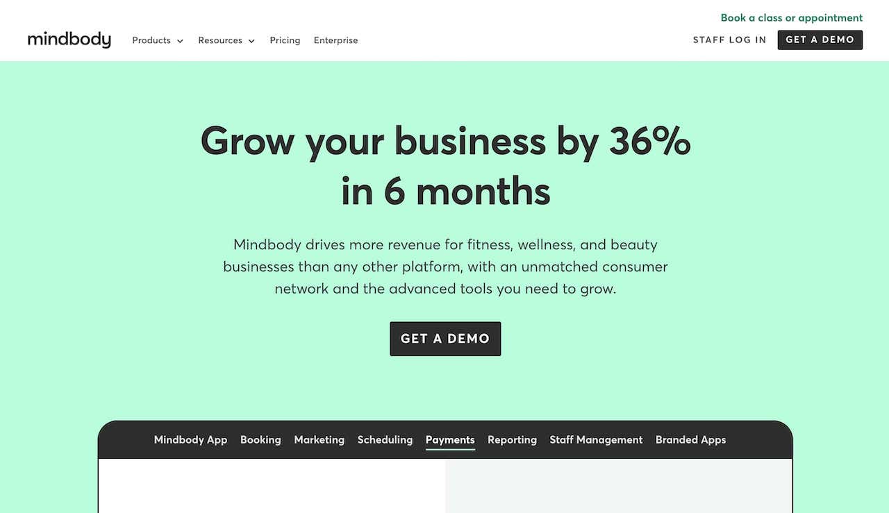 Mindbody salon POS software for spa and fitness businesses