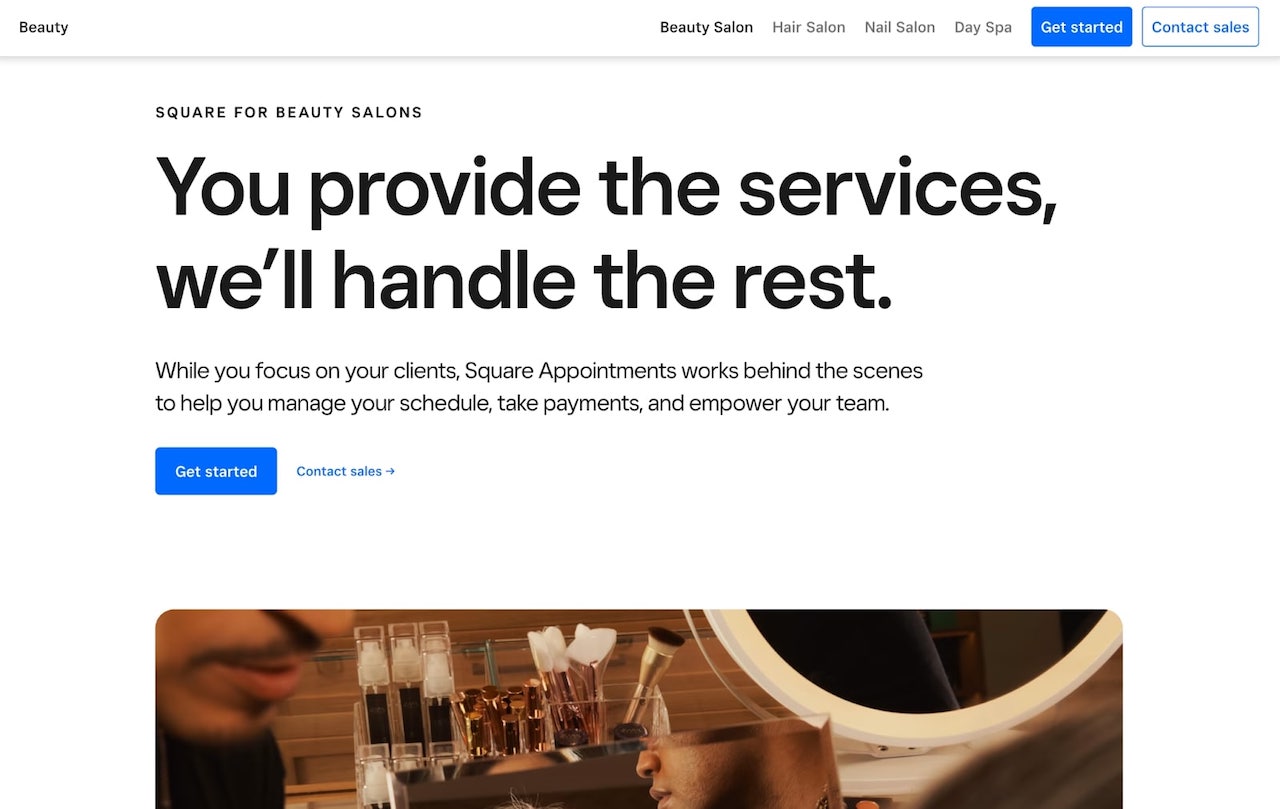 Square payment processing terminal for salon credit card transactions