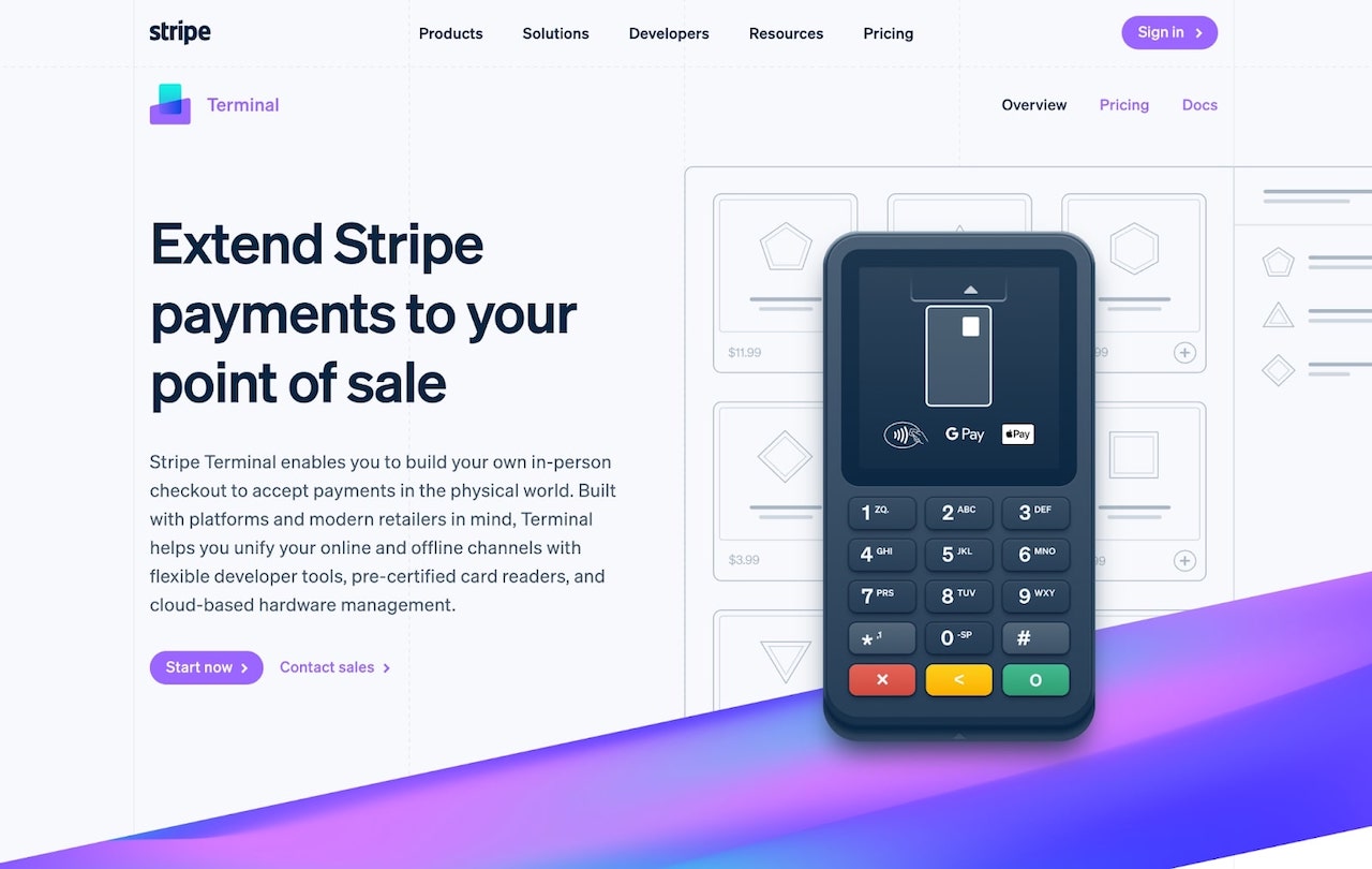 Stripe terminal card reader for salon payment processing