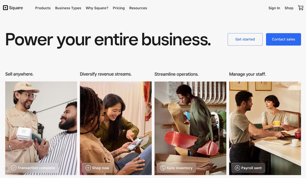 Square Appointments salon booking and payment processing interface