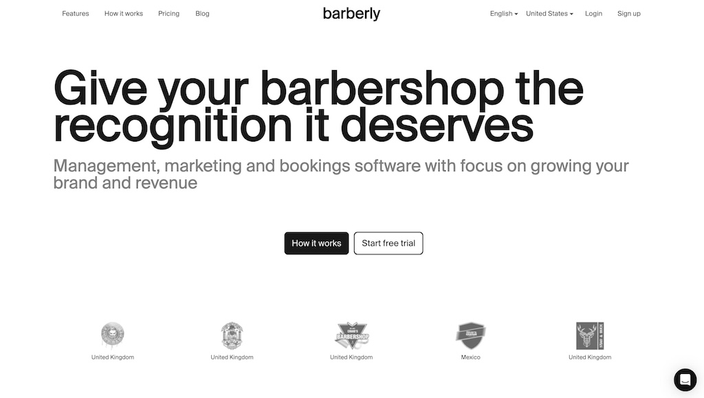 Barberly barber appointment software mobile app interface