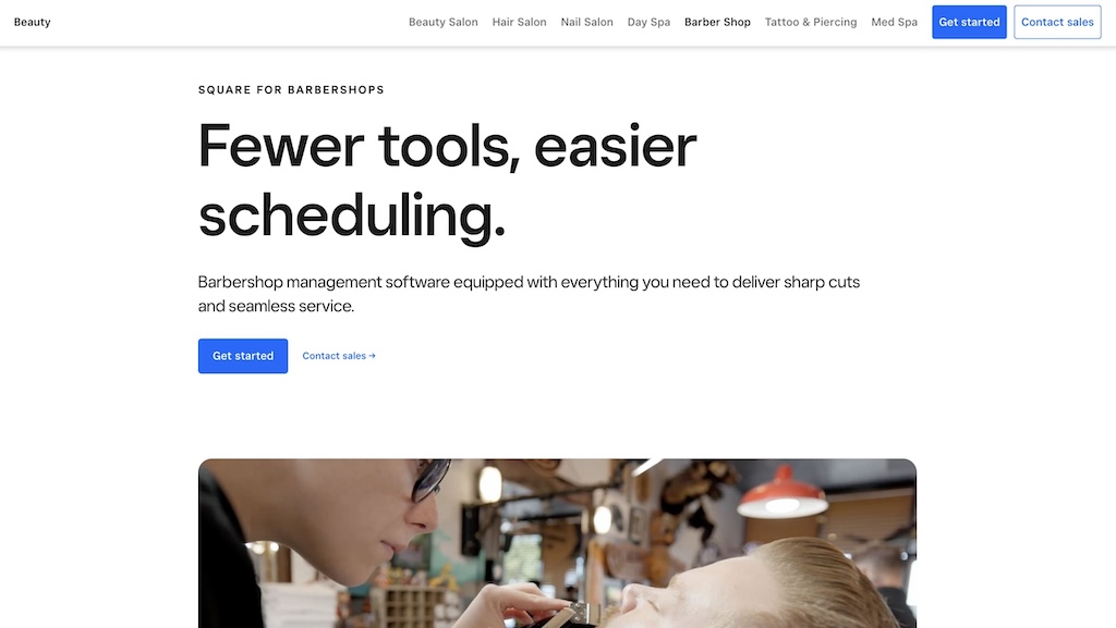 Square Appointments barber POS system and scheduling interface