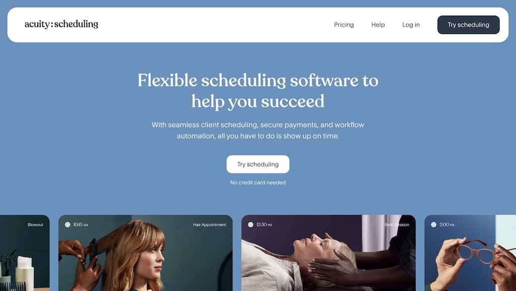 Acuity Scheduling barber appointment software calendar view