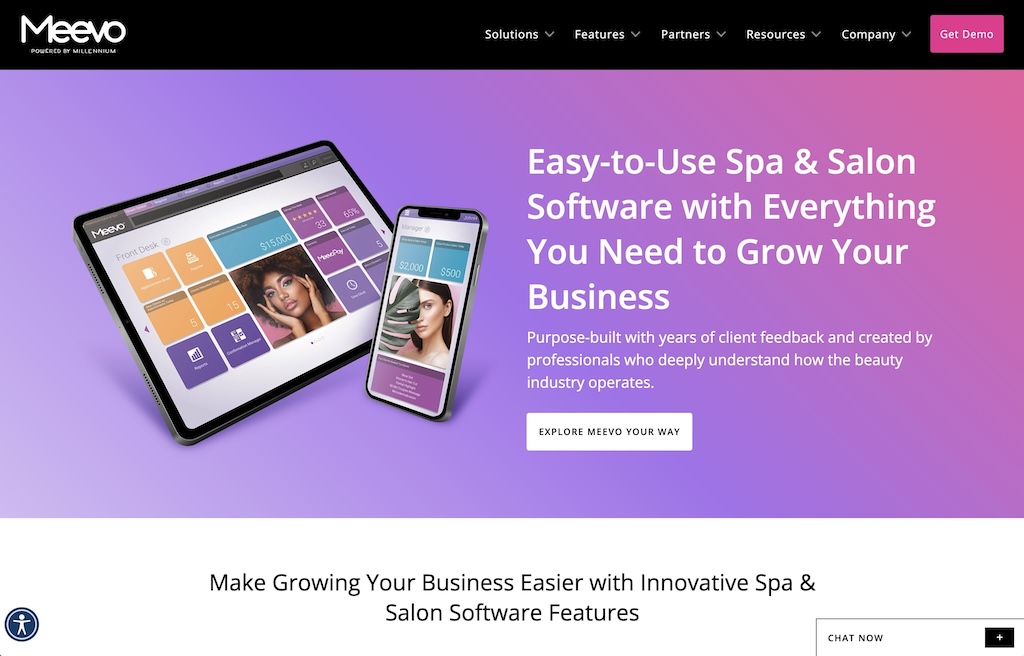 Meevo salon management software Smart Center dashboard