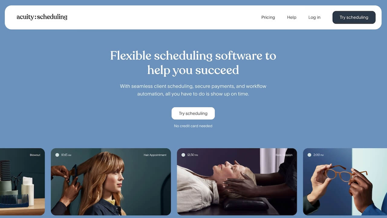 Acuity Scheduling online booking system for beauty, wellness, and health businesses