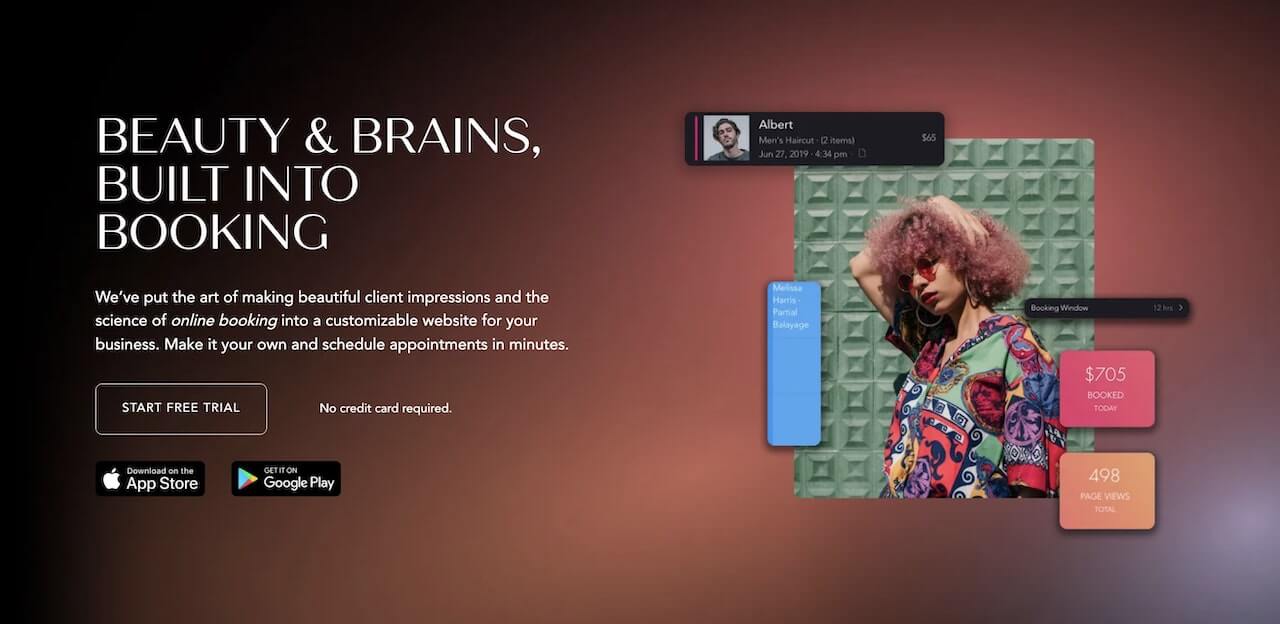 GlossGenius salon software mobile app and desktop dashboard for booking and payments