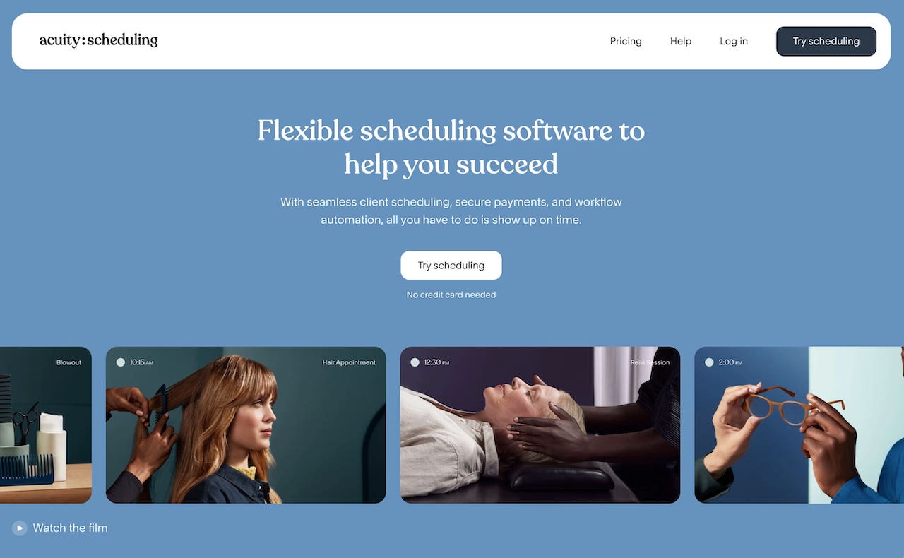 Acuity Scheduling appointment booking software for beauty, wellness, and health businesses with calendar integration