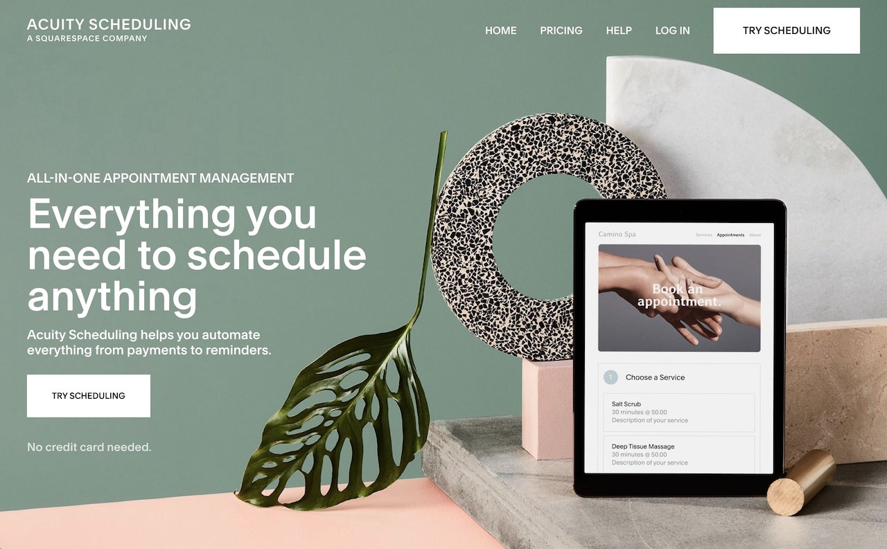 Acuity Scheduling online booking calendar for salon appointments