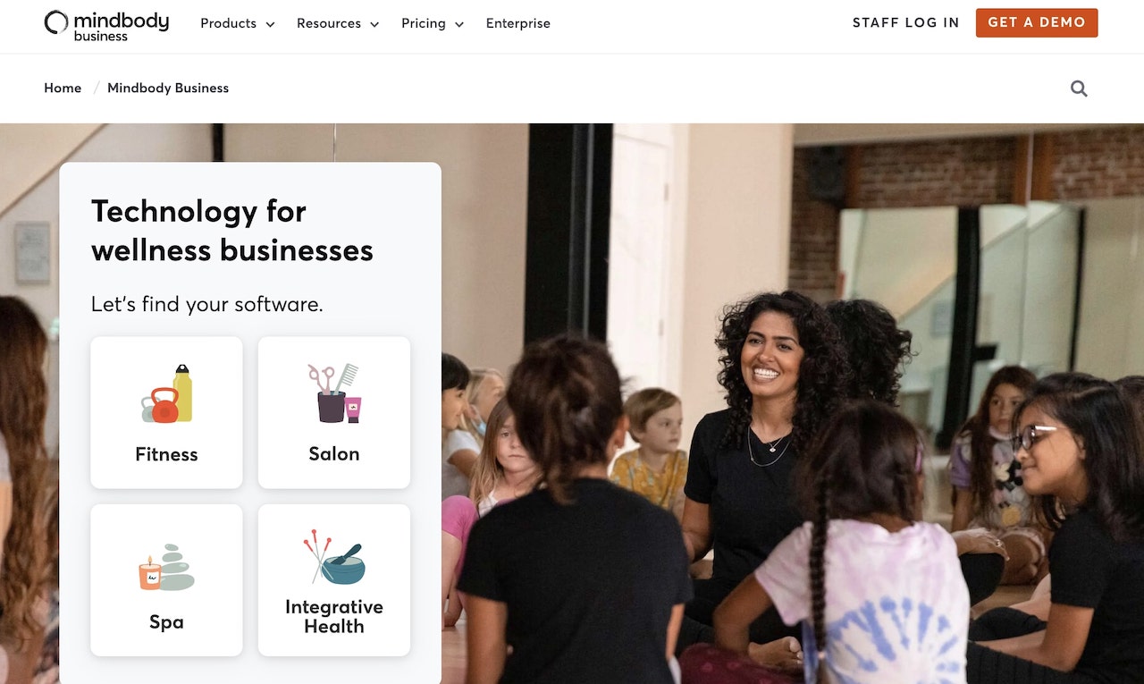 Mindbody wellness business management platform dashboard