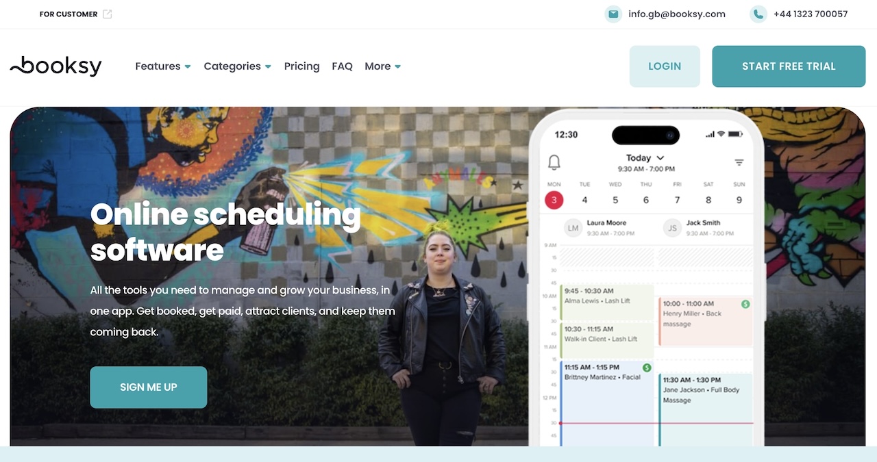 Booksy appointment scheduling software calendar view for salons