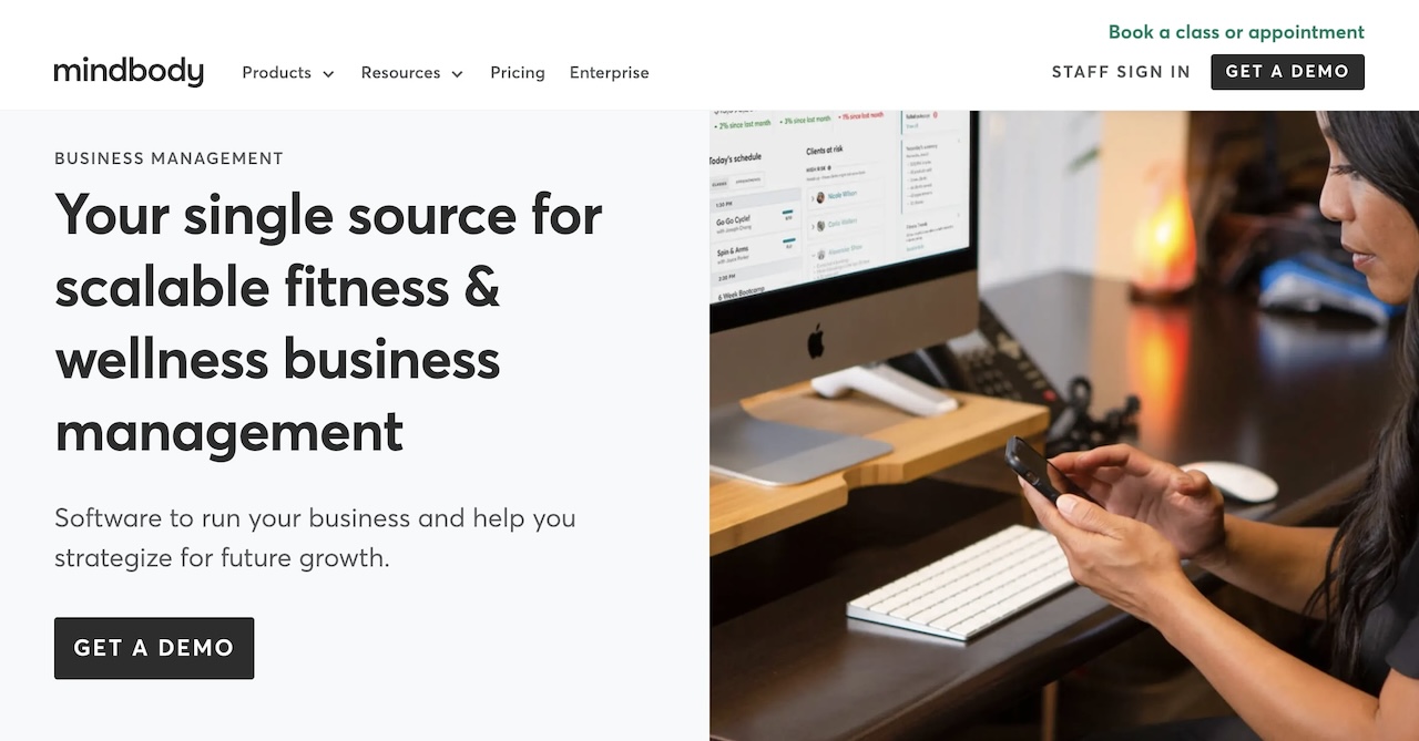 Mindbody spa software platform for wellness business management