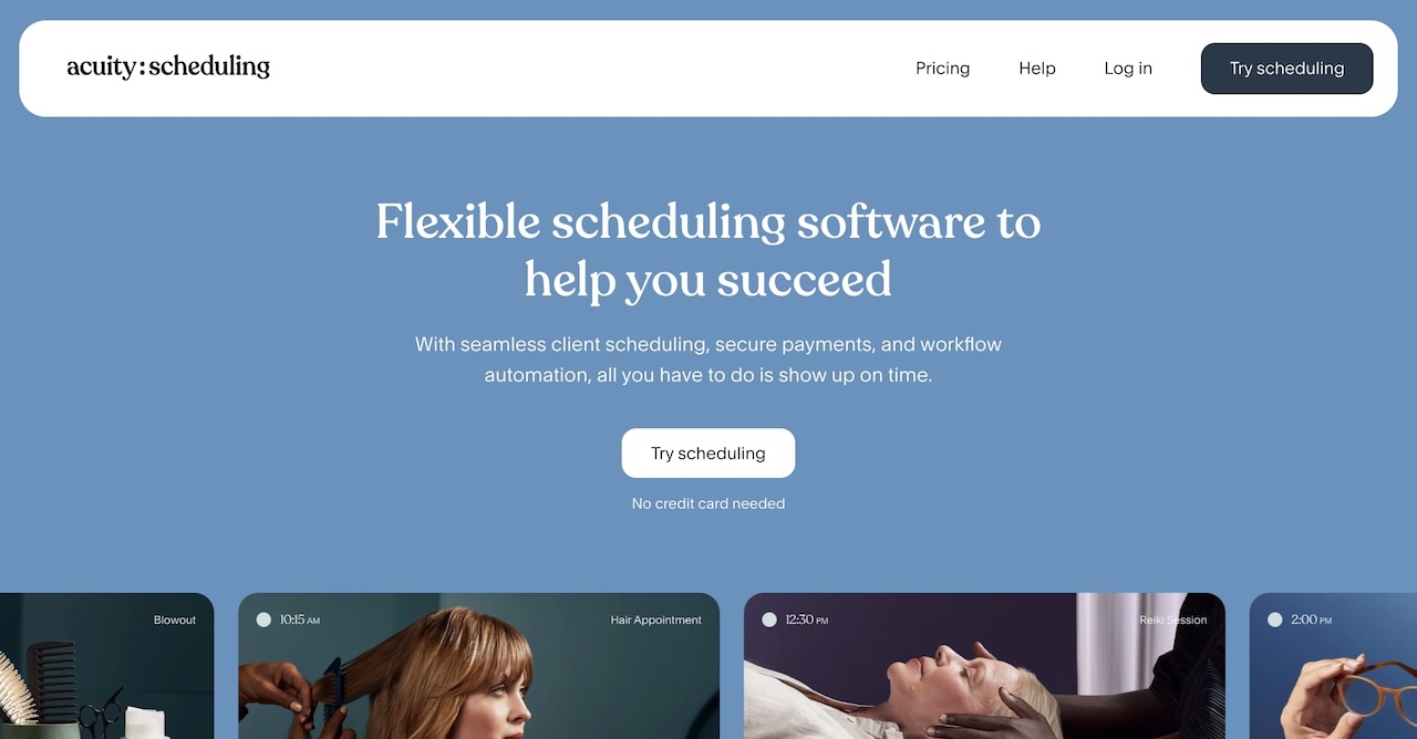 Acuity Scheduling appointment software calendar for service businesses