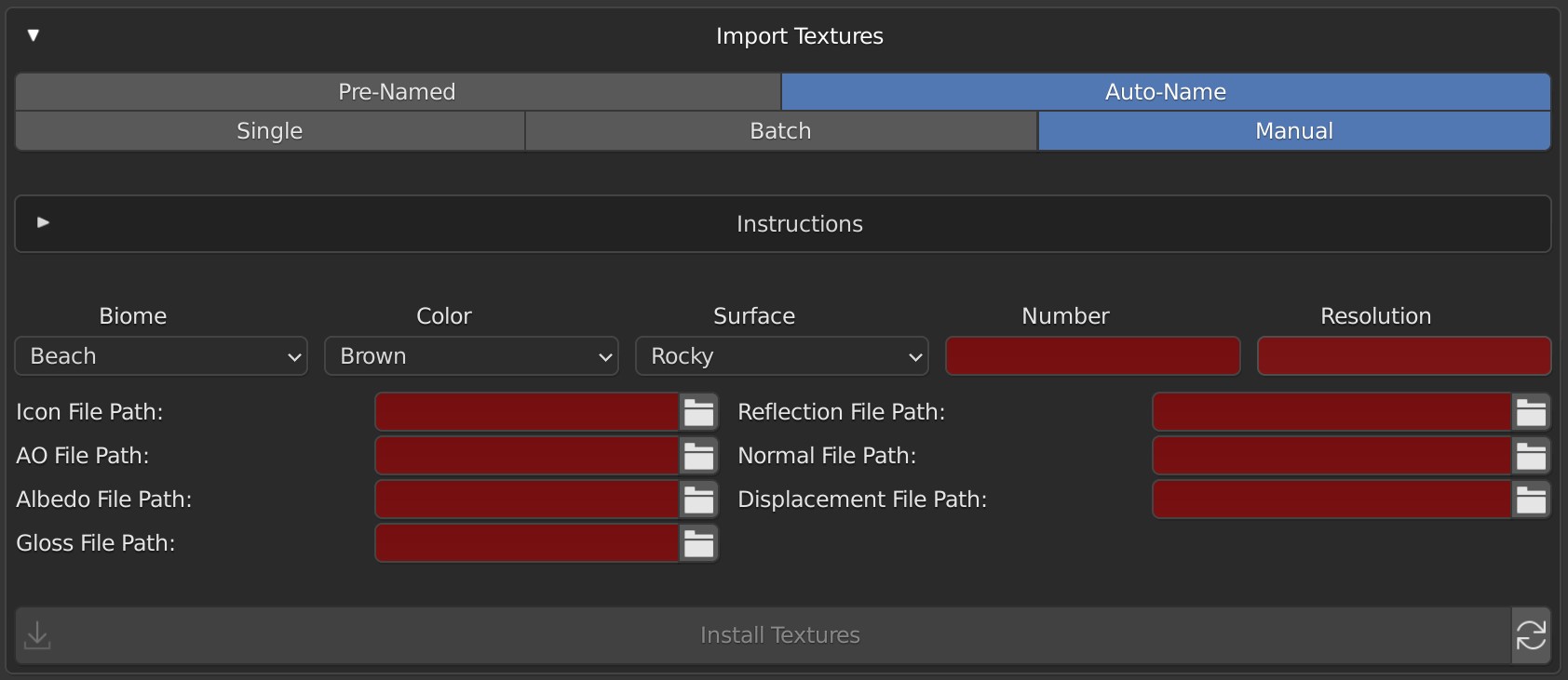 Auto-Name Manual Settings