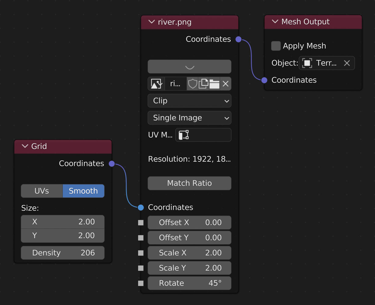 Grid Node to Image Node to Mesh Output