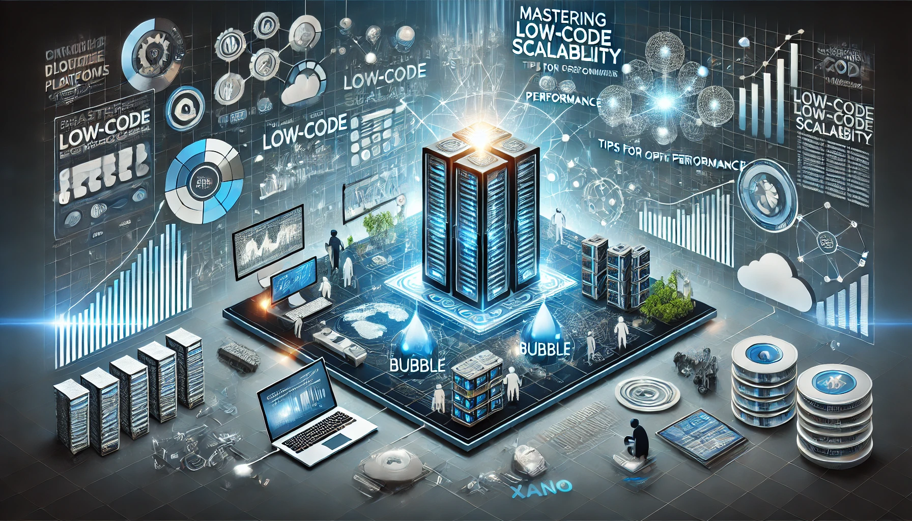 Low-code application architecture showing scalability strategies for growing businesses