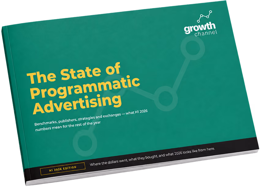 Green book cover titled The State of Programmatic Advertising with Growth Channel logo