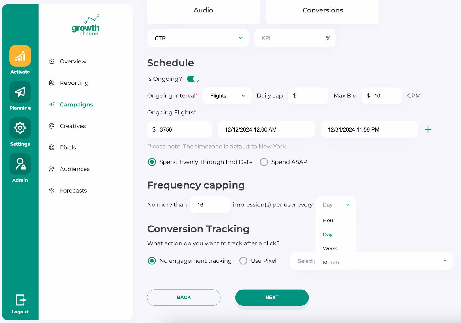 campaign web app screenshot