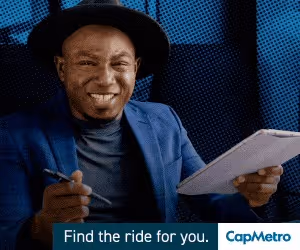 CapMetro fall ridership campaign visuals showcasing commuter audience and multi-channel activation