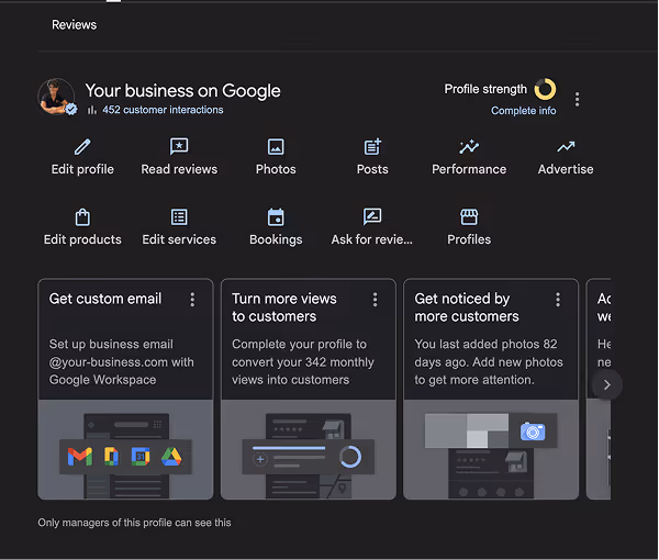 Fully completed Google Business Profile for an Ohio home service contractor