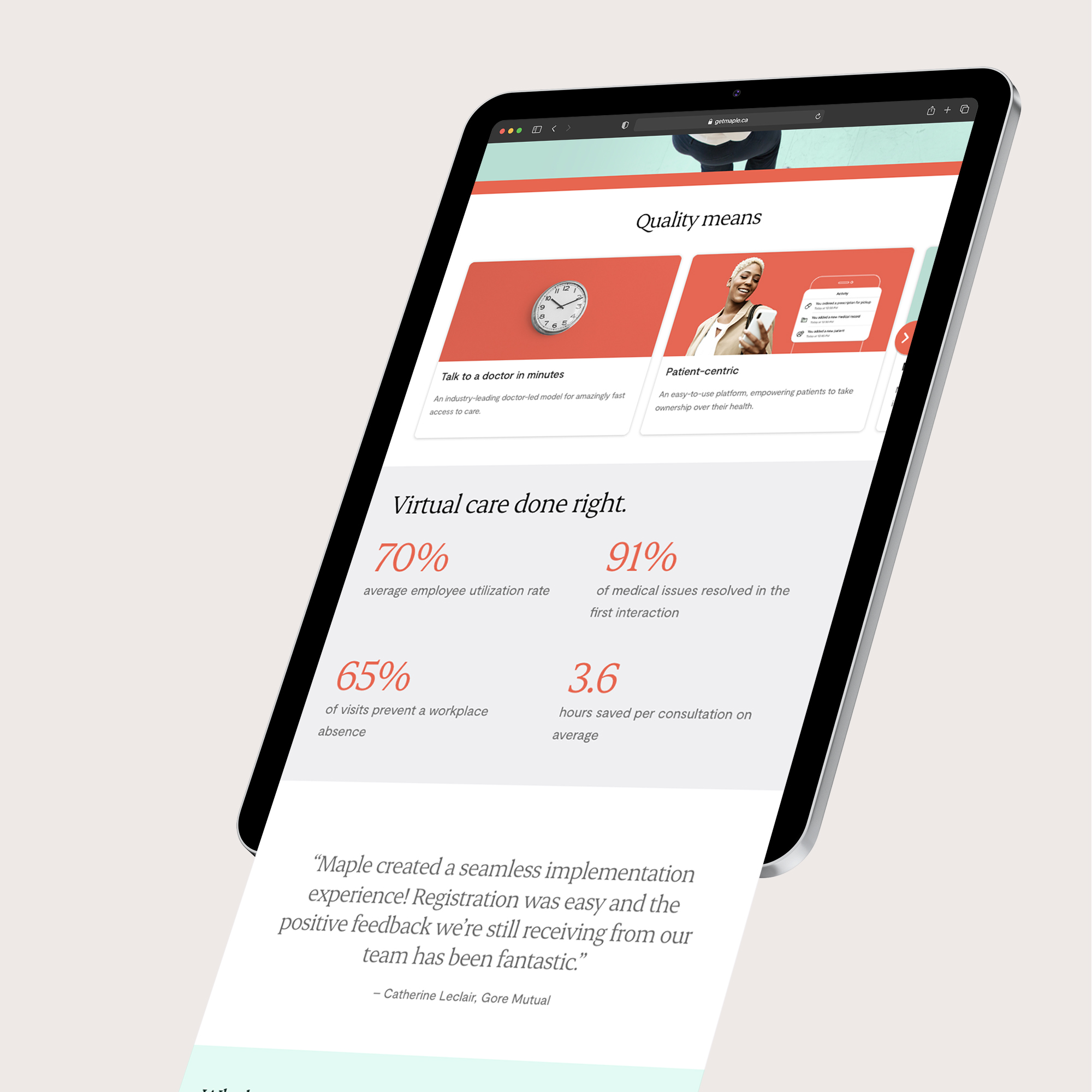 Tablet Website Mockup