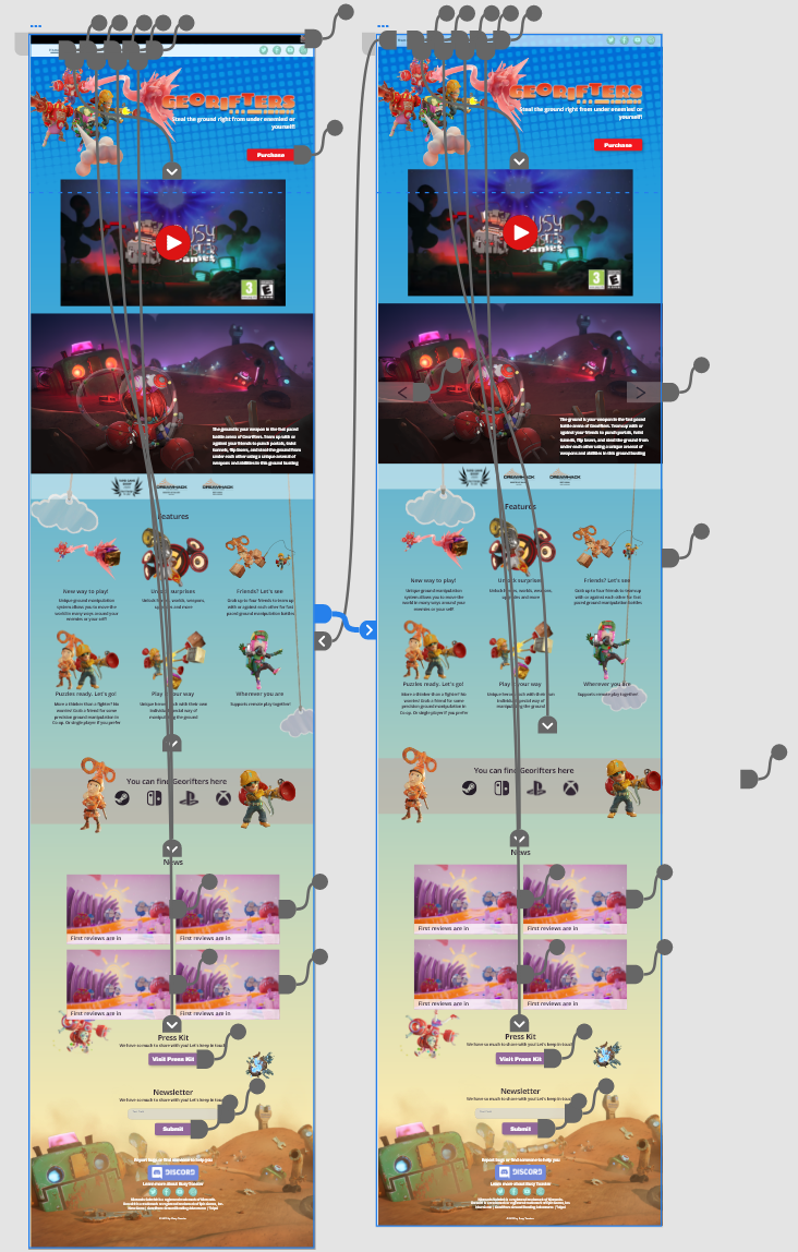 Prototype in XD editor mode.