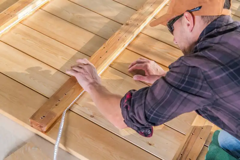 An electrician in Toowoomba installing an ED light