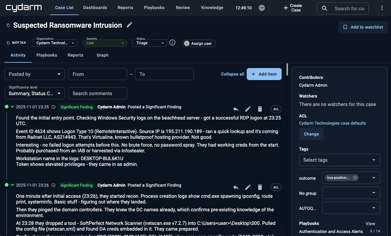 Cydarm CIRM prepares incident reports in seconds