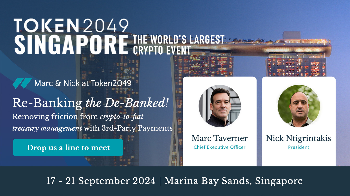Re-banking the De-banked at Token2049 in Singapore