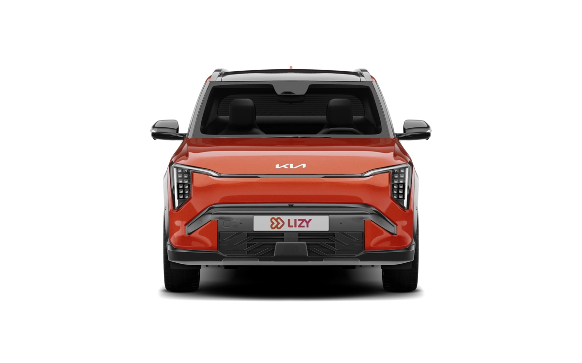 Kia EV3 en rouge, disponible en leasing flexible chez LIZY
