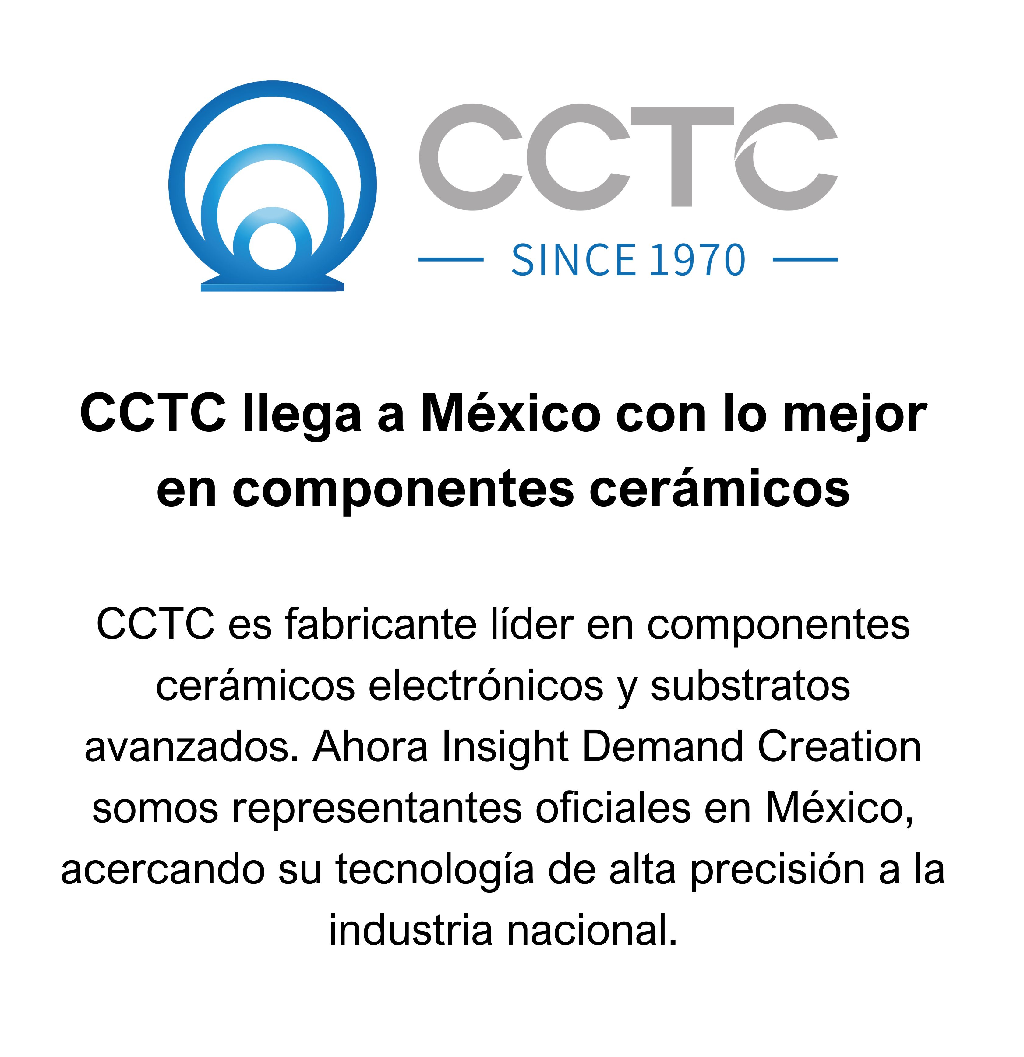 Nos complace anunciar que CCTC se une a Insight Demand CREATION como línea de representación oficial en México.