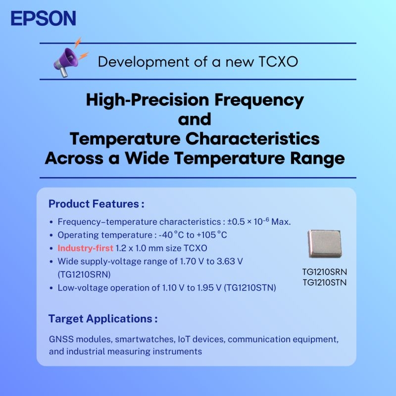 Nuevo TCXO: Precisión de Frecuencia en un Rango Extendido de Temperatura
