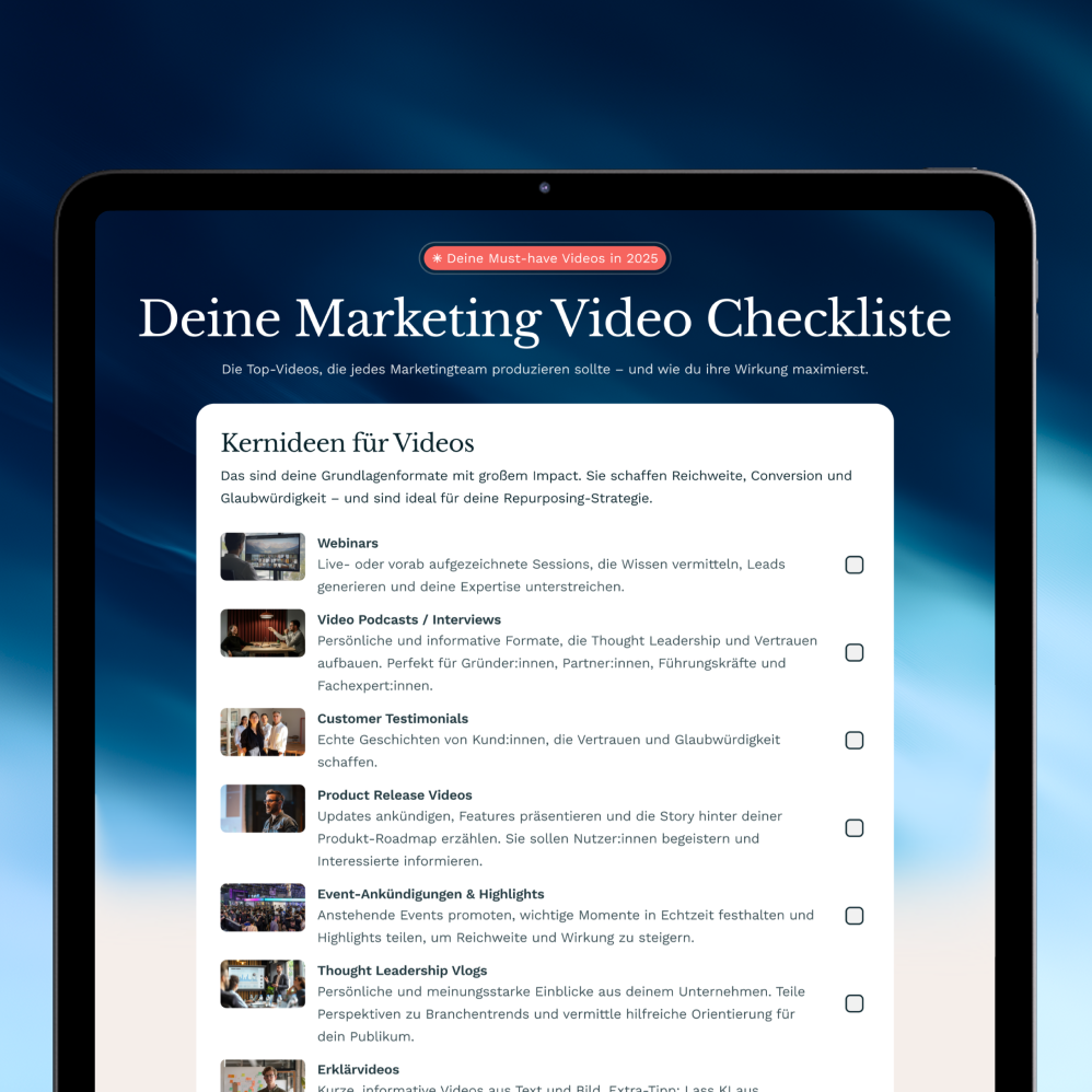 Deine HR Video-Checkliste für 2025