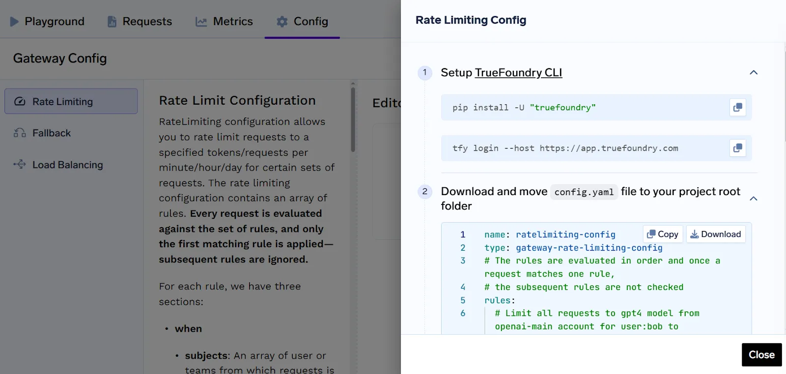 AWS Sagemaker Alternatives: TrueFoundry Rate Limiting Configuration
