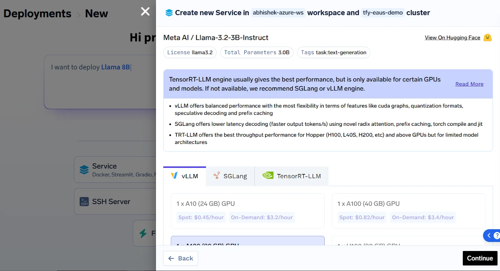 LLM model deployment in TrueFoundry