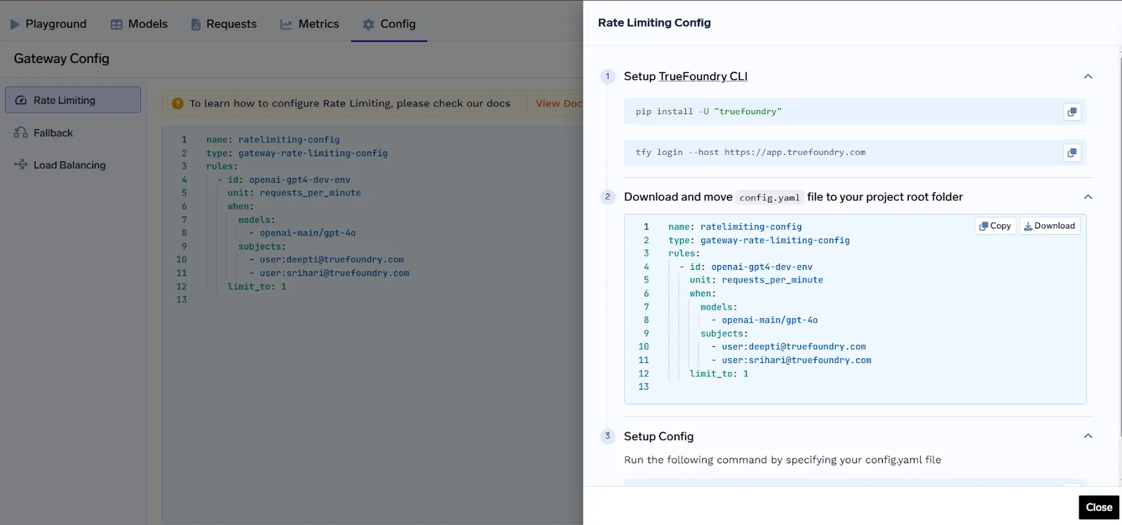 TrueFoundry AI gateway rate limiting, guardrails, and fallback routing overview