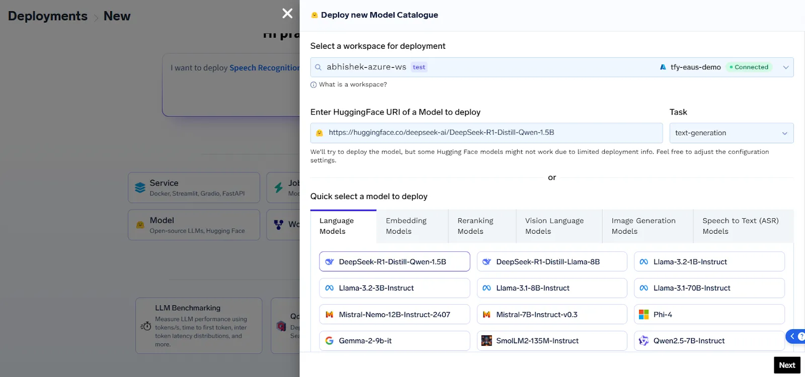 TrueFoundry AI gateway model serving dashboard