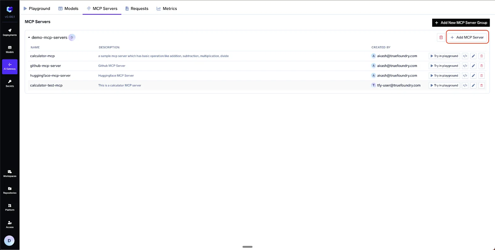 MCP server registration on Truefoundry